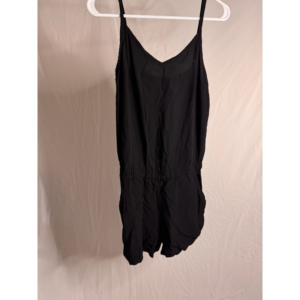 Splendid -‎ Romper Adjustable Straps Elastic Waist Pockets - Black - Sm - Women